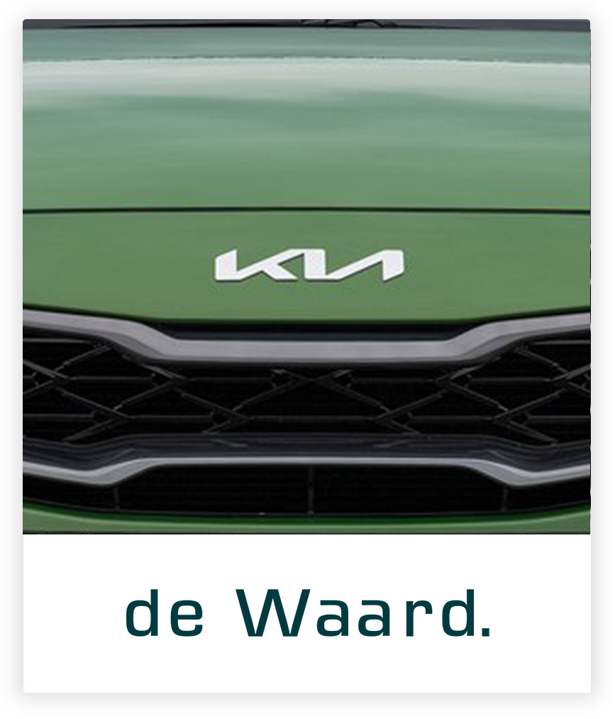 de waard logo met groene Kia auto grille en Kia logo